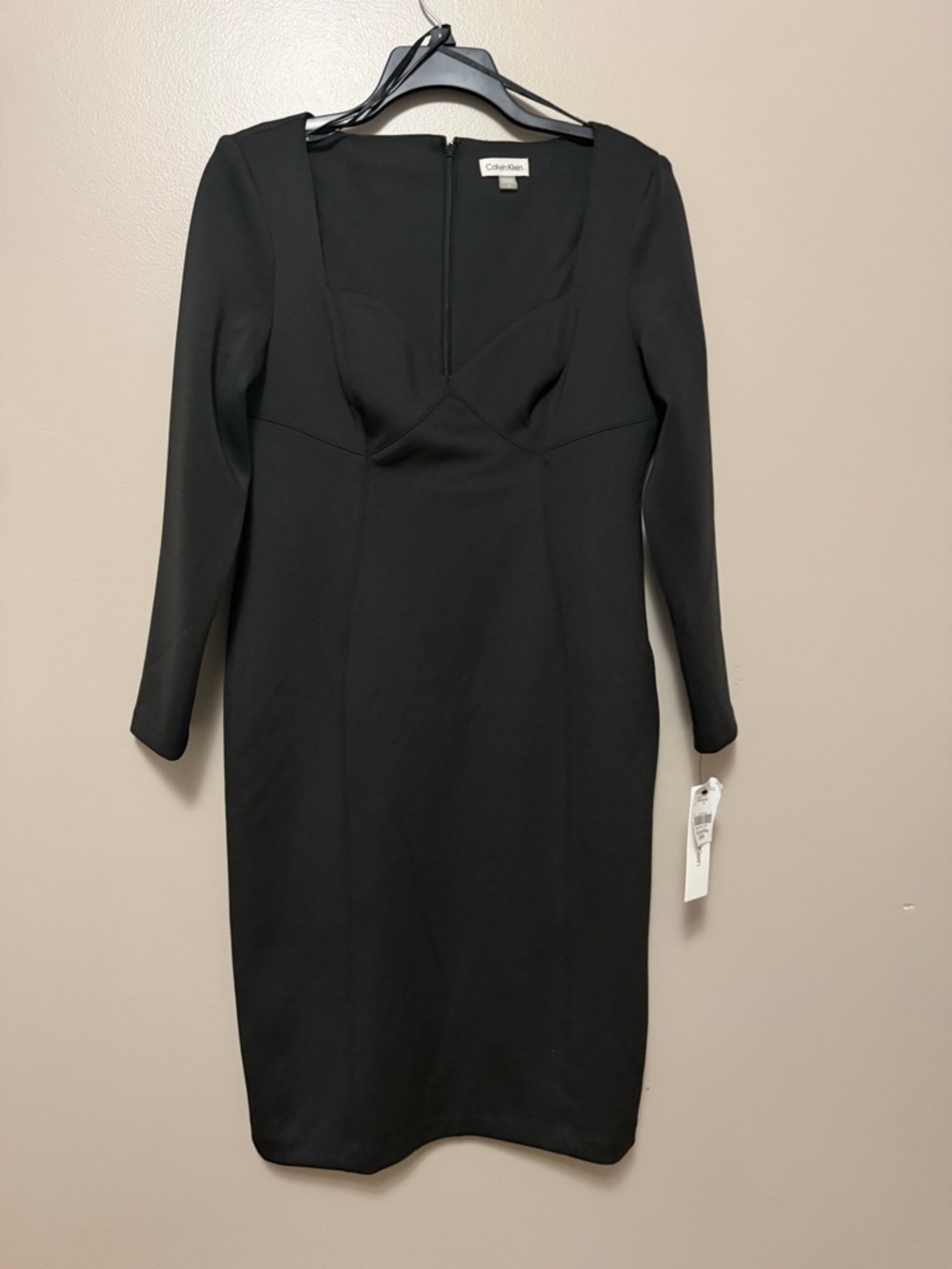Calvin Klein Black Long Sleeve Sheath Dress